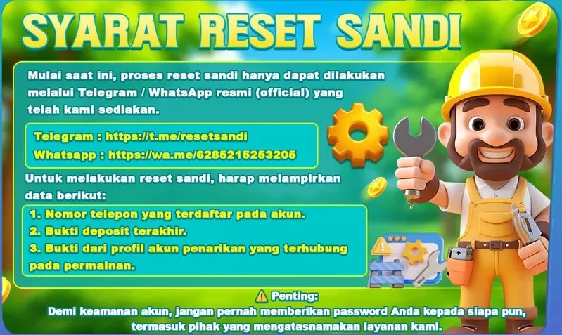 Syarat Reset Sandi